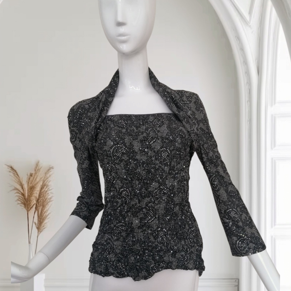 Joseph Ribkoff Black Lace Blouse
